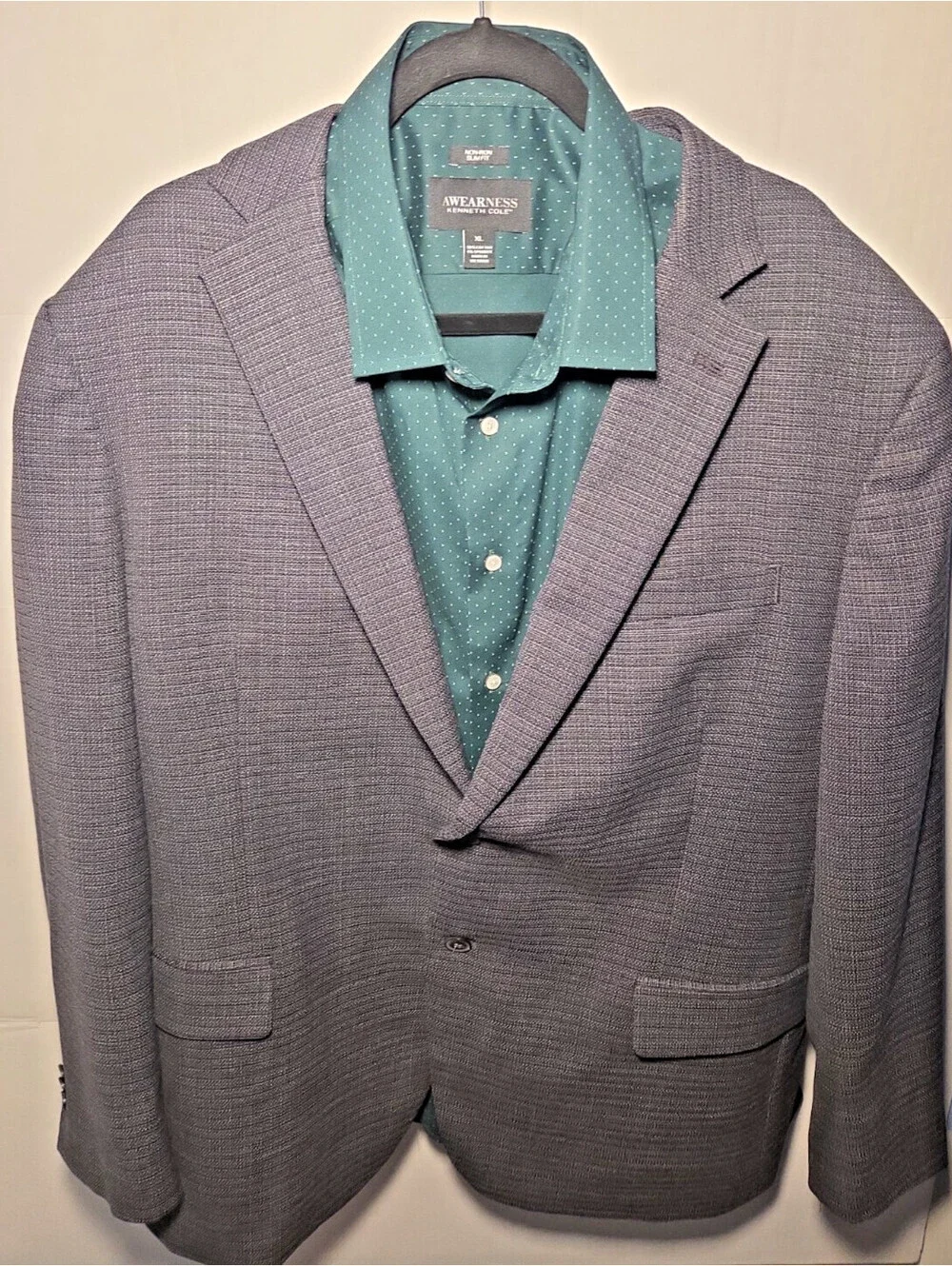 AWEARNESS Kenneth Cole Blazer Shirt Bundle Mens XL Gray Green Outfit